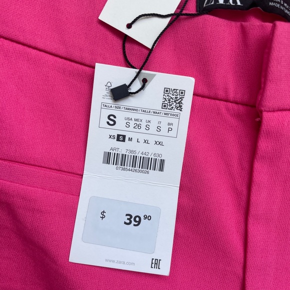 Zara Fuchsia Wide Leg Trouser Small - Picture 3 of 4